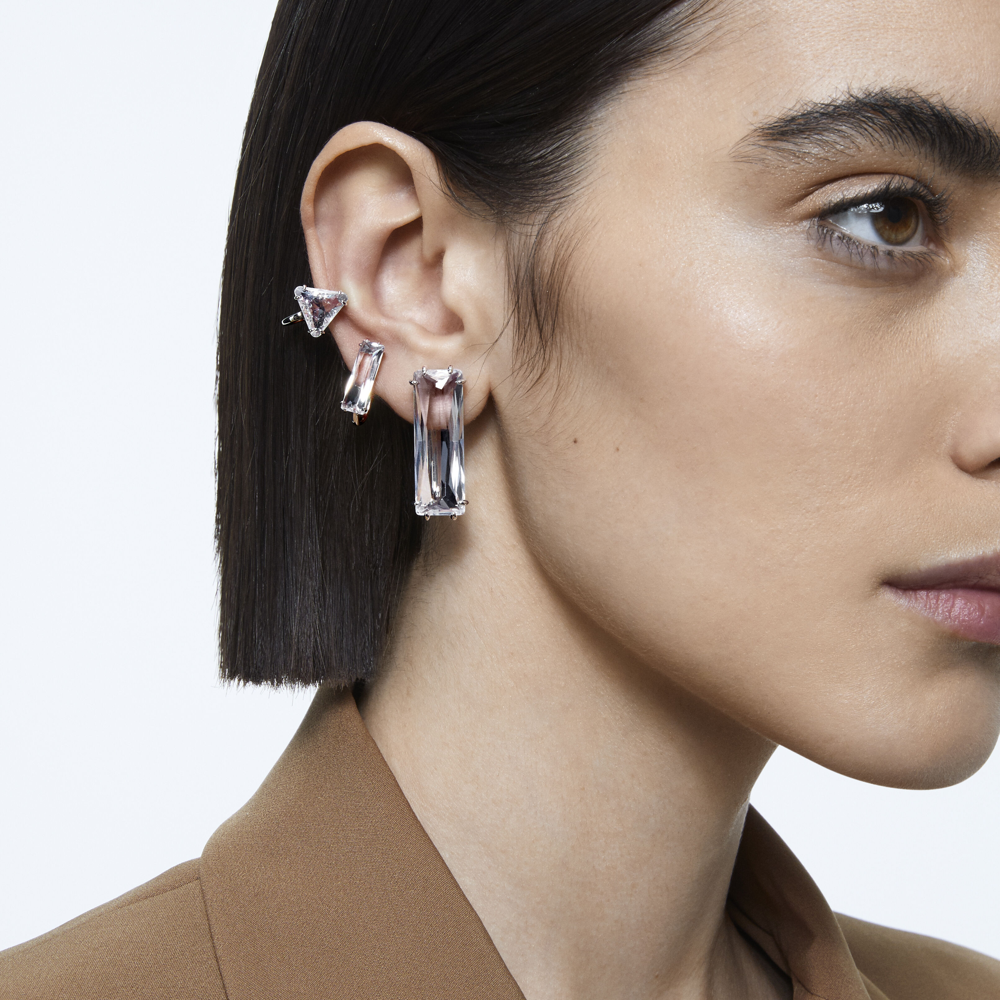 Buy Swarovski Mesmera clip earring Single Baguette cut crystal